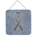 Micasa Grey Ribbon for Brain Cancer Awareness Aluminium Metal Wall or Door Hanging Prints6 x 6 In. MI249699